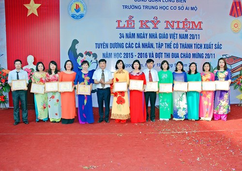 Trường THCS Ái Mộ tưng bừng tổ chức kỷ niệm ngày nhà giáo Việt Nam 20/11 năm học 2016-2017